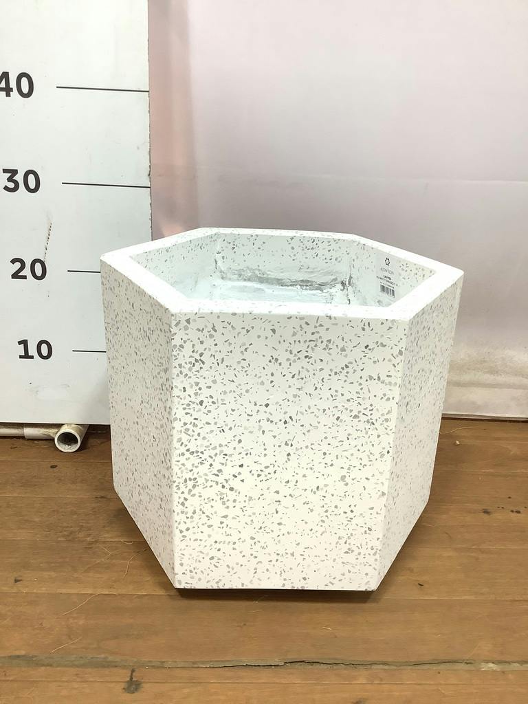 鉢カバー コーテス ヘックス 8号鉢用 ホワイトテラゾ #KONTON CT