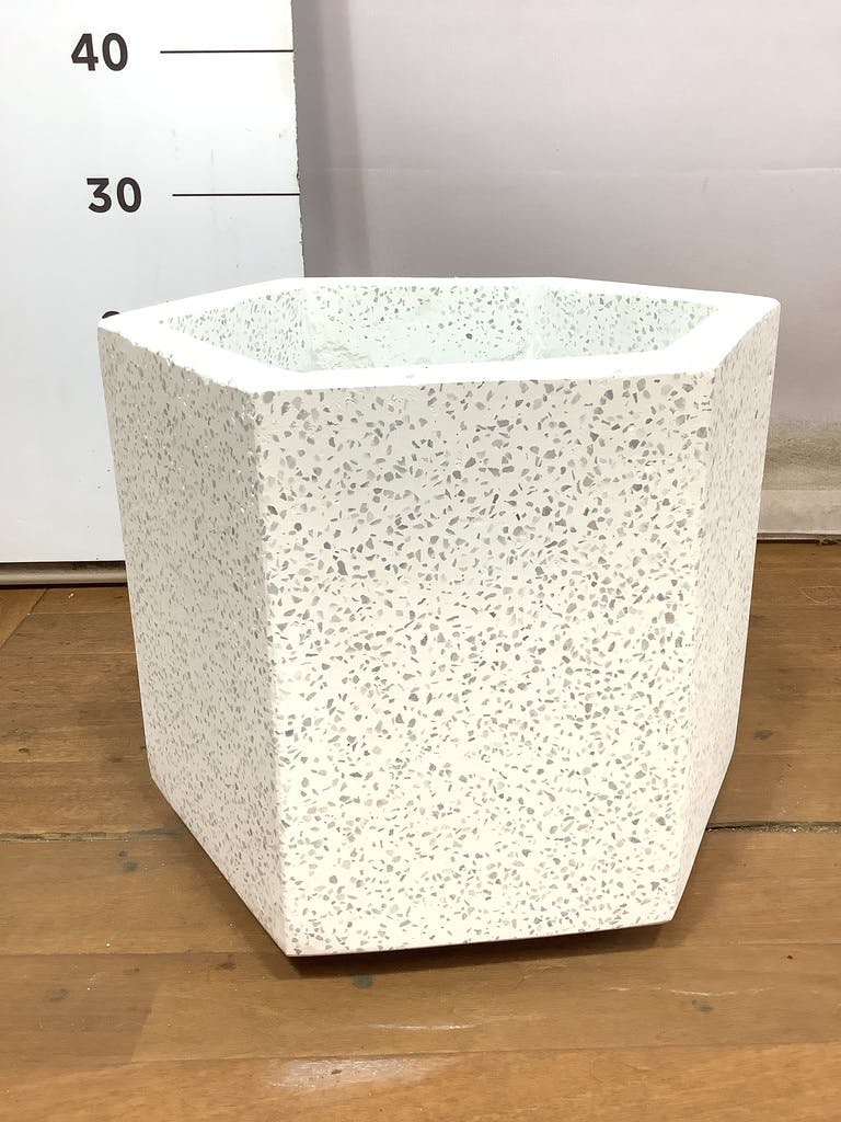 鉢カバー コーテス ヘックス 8号鉢用 ホワイトテラゾ #KONTON CT