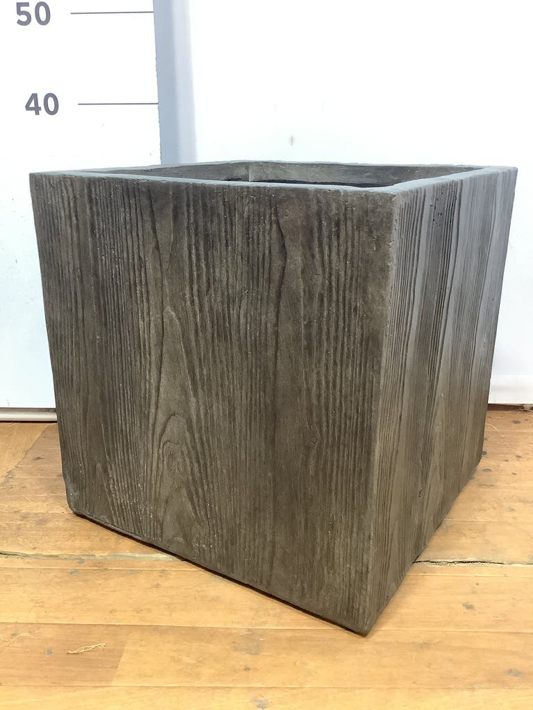 鉢カバー ベータ キューブプランター ウッド 8号鉢用 茶 #KONTON