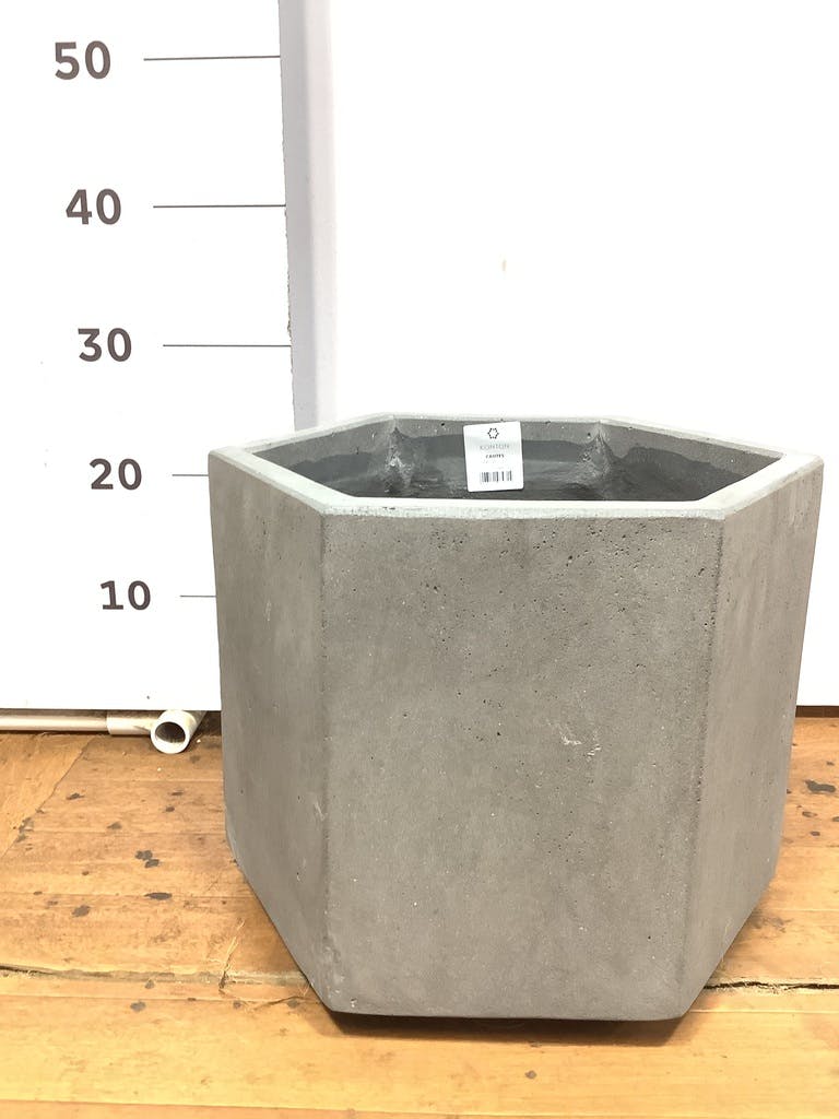 鉢カバー コーテス ヘックス 8号鉢用 灰 #KONTON CT-006H10E | 鉢