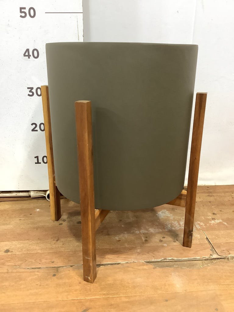 鉢カバー ホルスト シリンダー 8号鉢用 オリーブ ウッドポットスタンド