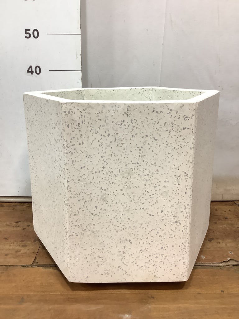 鉢カバー コーテス ヘックス 10号鉢用 ホワイトテラゾ #KONTON