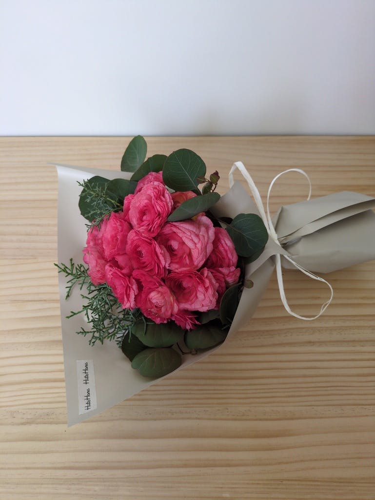 産地直送 ラナンキュラス 花束 ピンク M／福岡 すぎファームからお届け