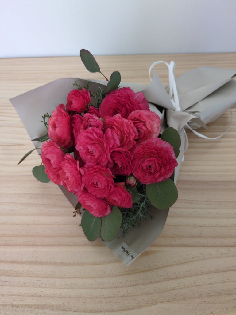 産地直送 ラナンキュラス 花束 ピンク M／福岡 コスモファーム野口から