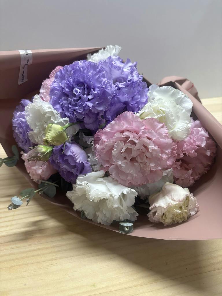 母の日限定】産地直送 トルコキキョウ花束 ミックス（18輪入り）／佐賀