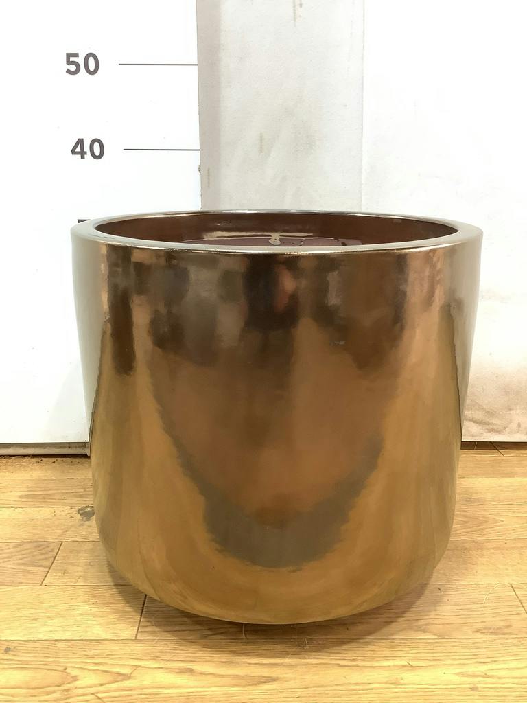 鉢カバー ビトロ エンデカ 10号鉢用 ゴールド釉 #KONTON VT-R11D13V