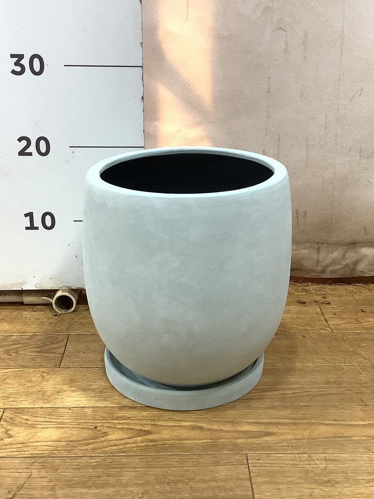 鉢カバー・植木鉢 アイルエッグ 6号鉢用 グレー #GREENPOT YJ-1121GY