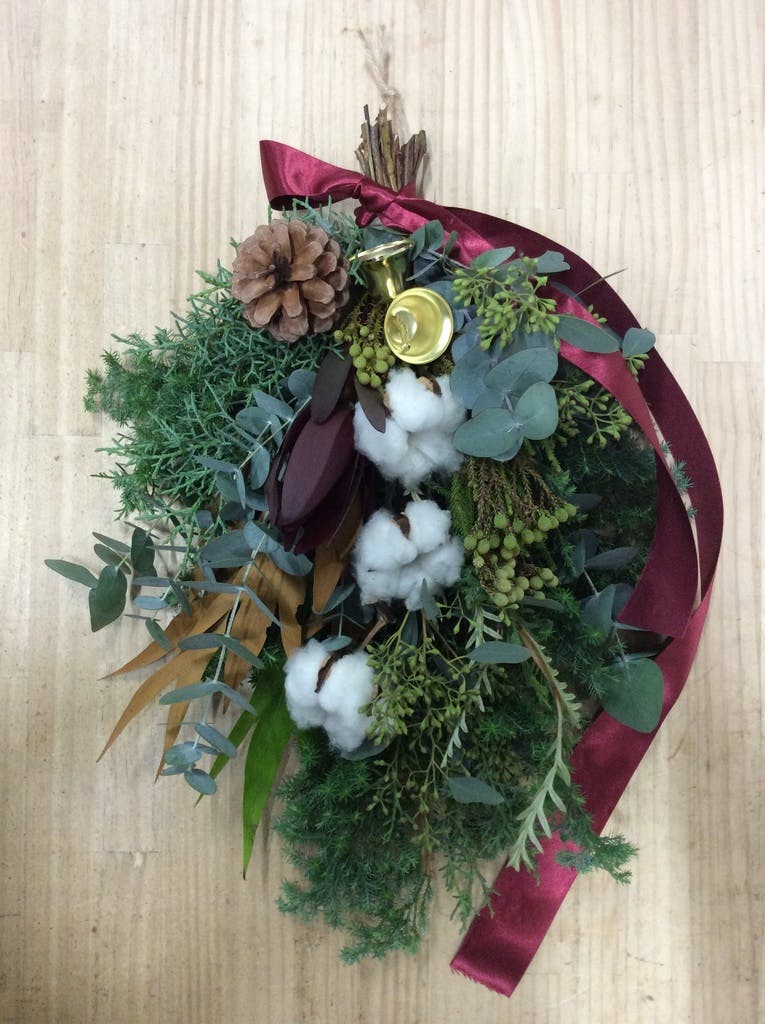 1.クリスマススワッグ クリスマススワッグ てづくりのフレッシュスワッグ S | スワッグなら