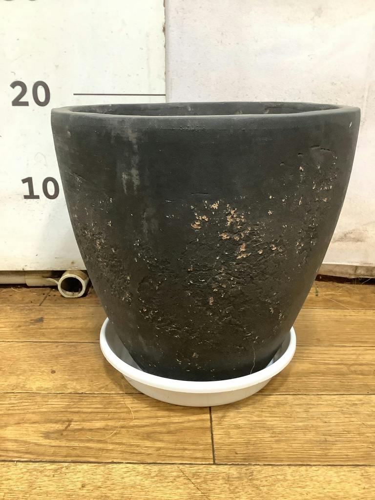 鉢カバー フリットエッグ 6号鉢用 アンティークブラック #GREENPOT EB