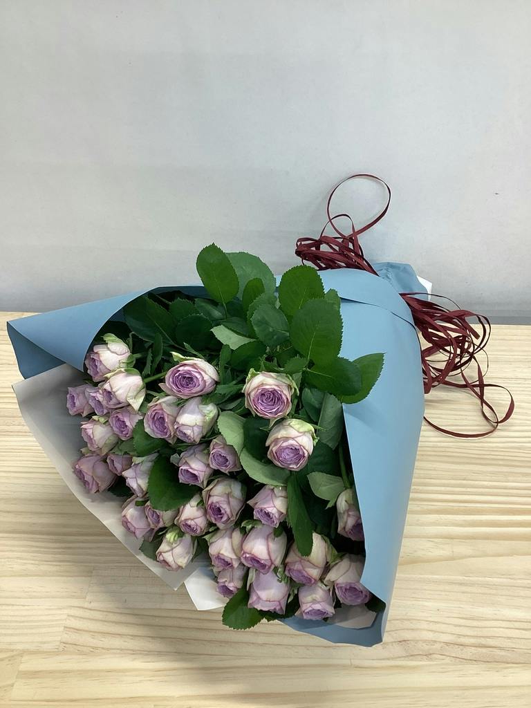 19本パープルバラブーケ バラ 30本ブーケ パープル | 花束ならHitoHana(ひとはな)