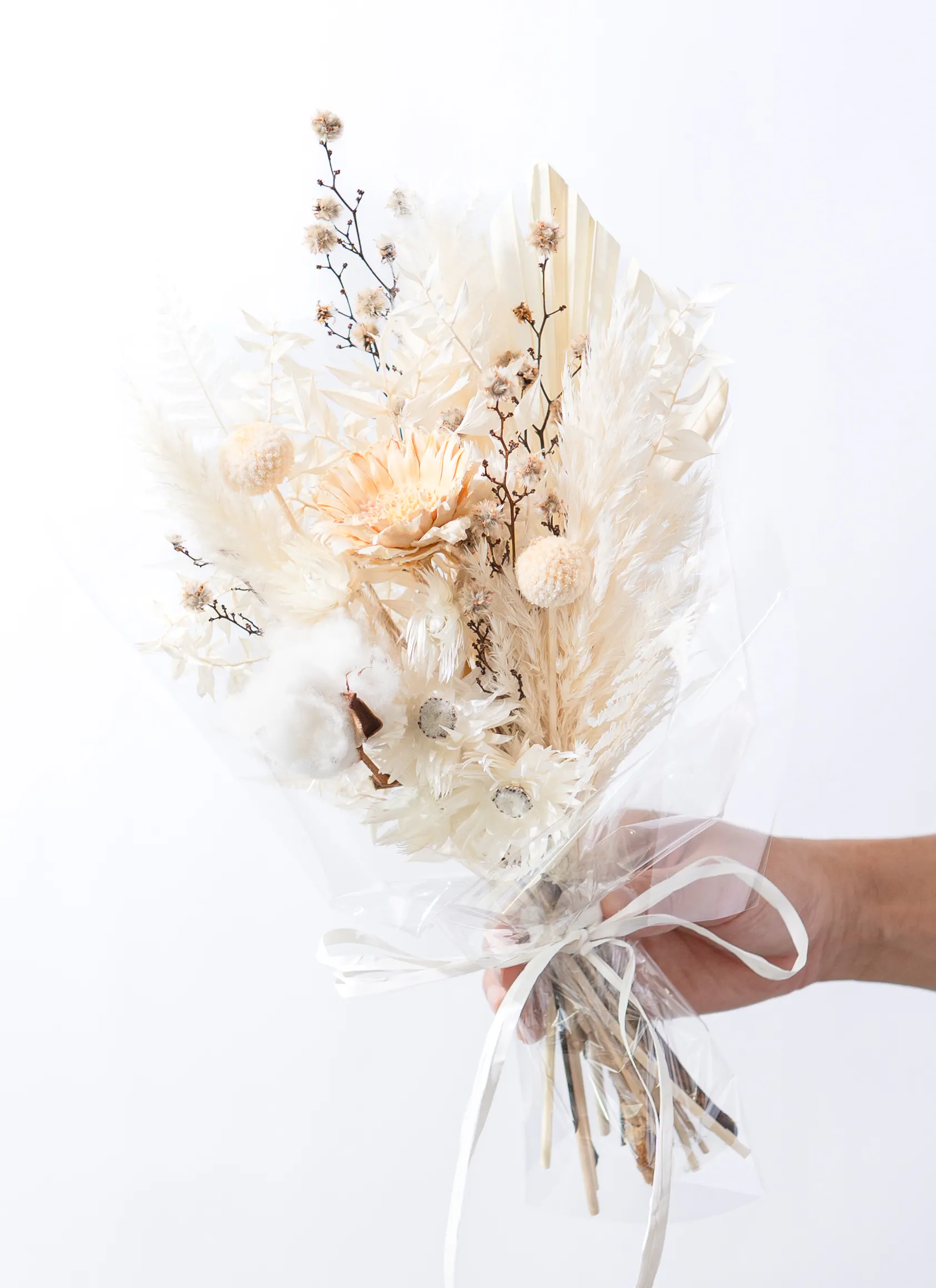 ドライフラワー ブーケスワッグ ナチュラルホワイト系 S | ドライ  