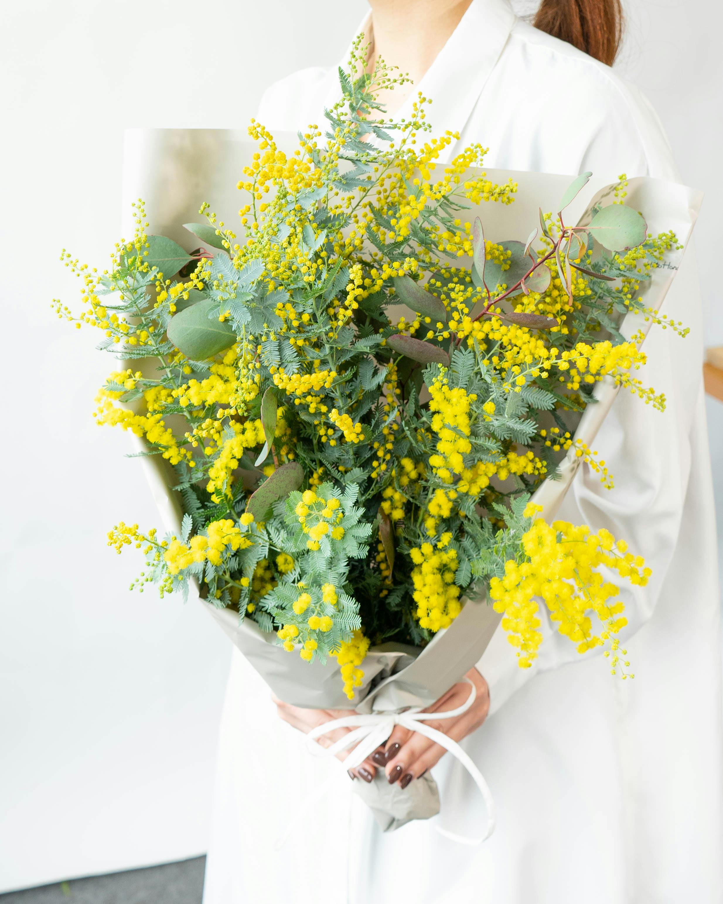 得価超激安2021 mimosa 2 ミモザと季節の花の小さな花束 ドライフラワー
