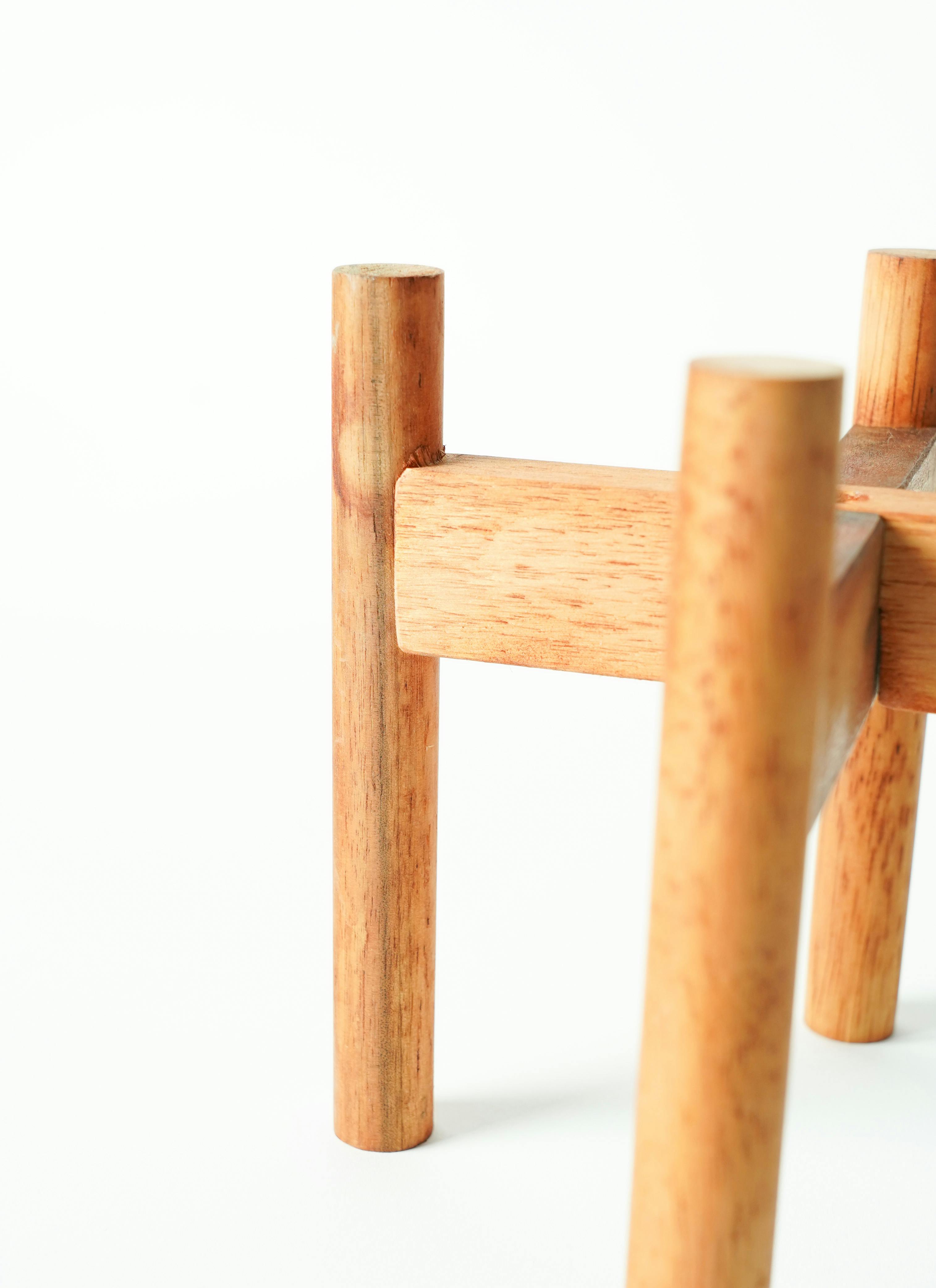 園芸 インテリア ポットスタンド ウッドスタンド ミドル 丸脚 30 2個