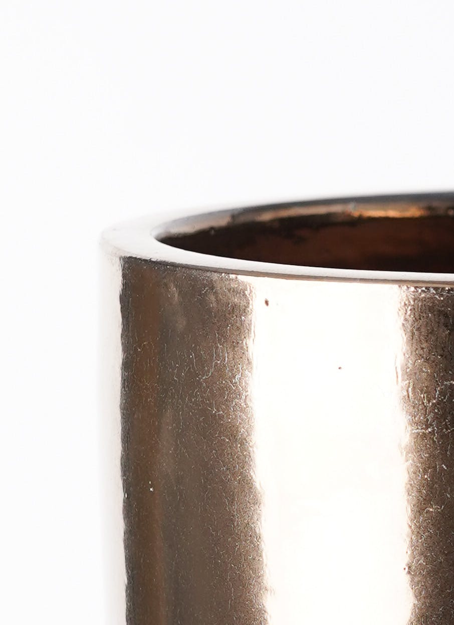 鉢カバー ビトロ エンデカ 6号鉢用 ゴールド釉 受け皿付き #KONTON VT