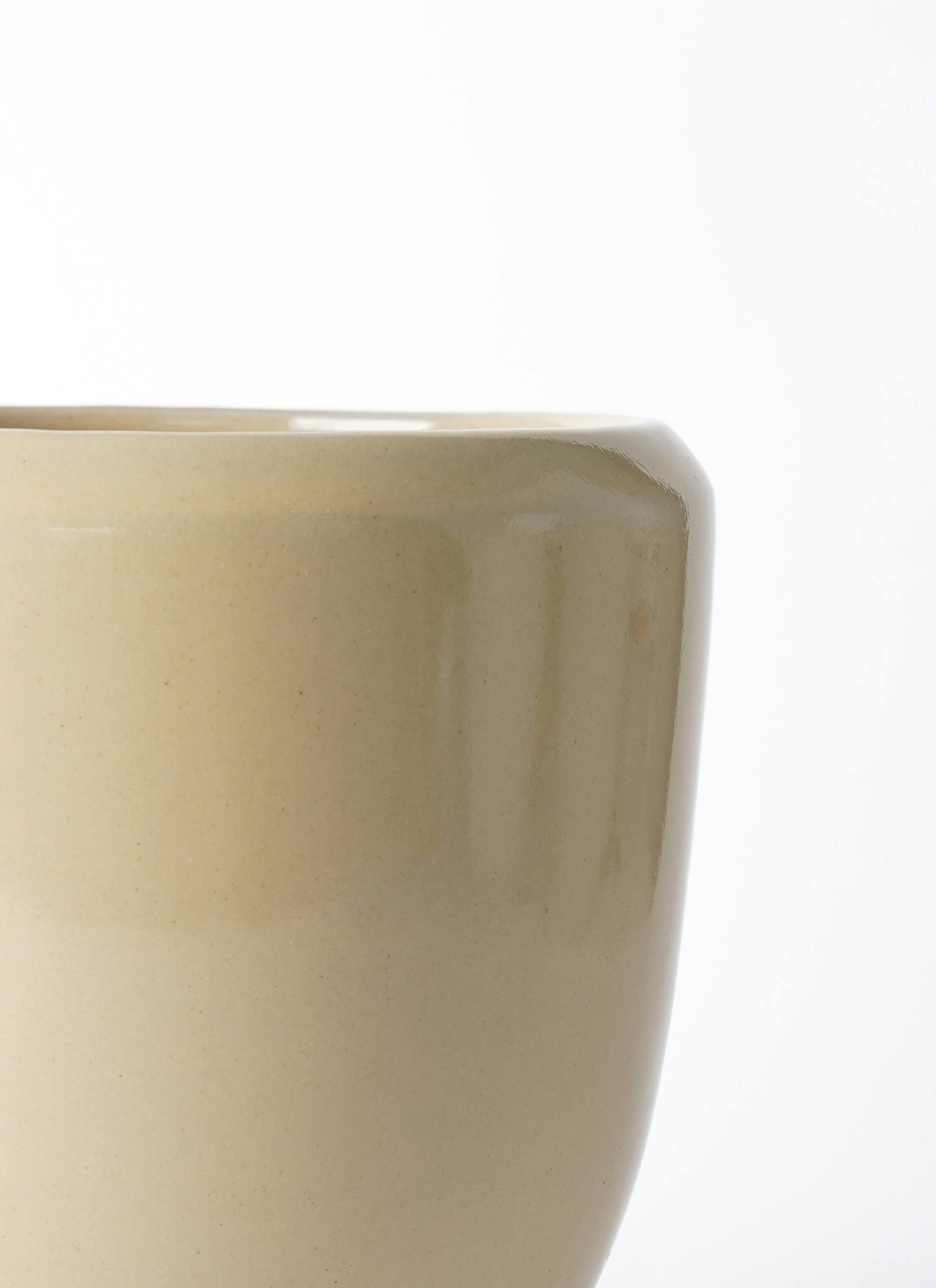 鉢カバー ビトロ ドゥオ 6号鉢用 クリーム釉 受け皿付き #KONTON VT