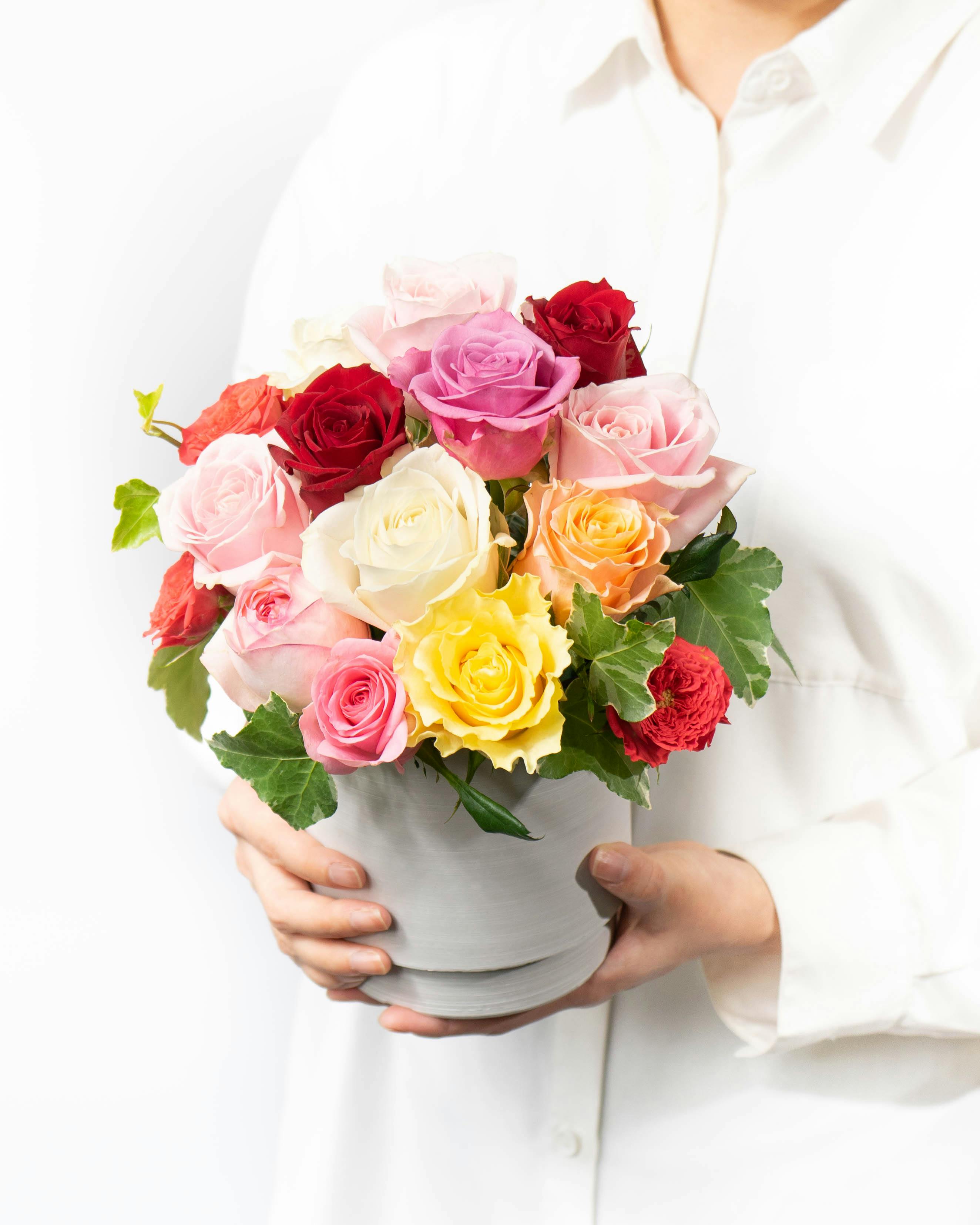 産地直送 バラ アレンジメント ミックスおまかせ ／愛知 榊原薔薇園