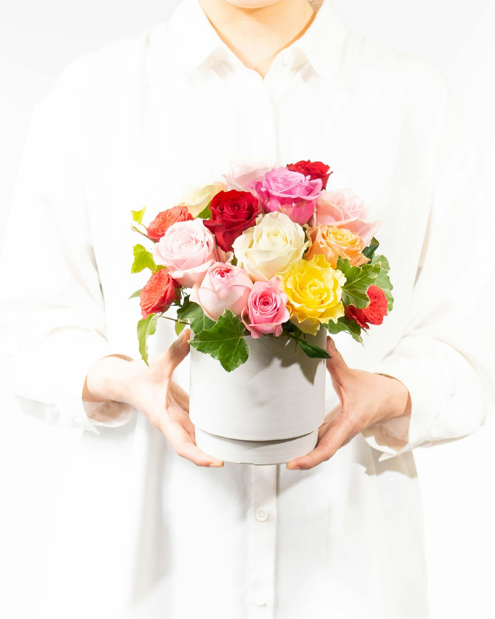 産地直送 バラ アレンジメント ミックスおまかせ ／愛知 榊原薔薇園