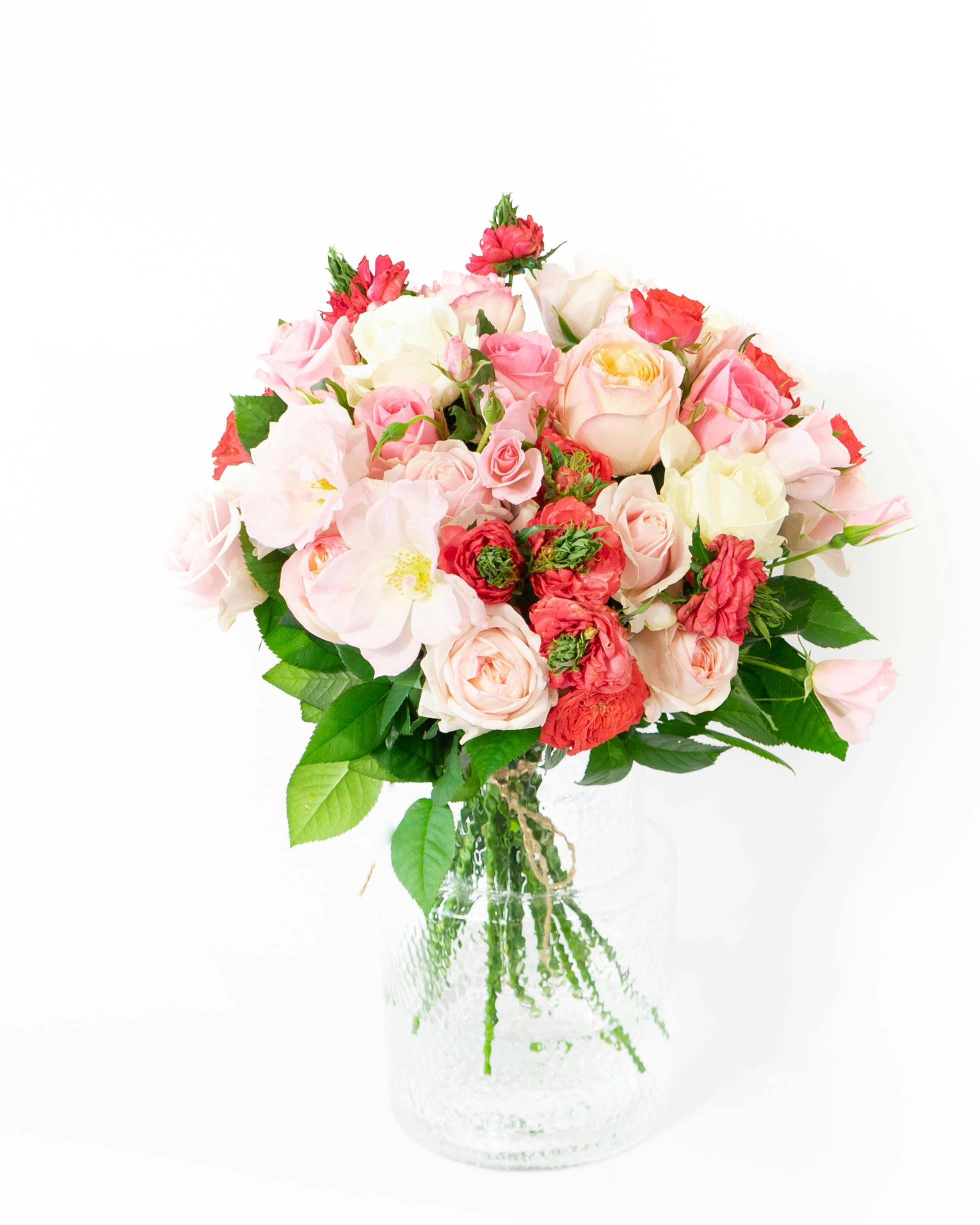 産地直送 バラ花束 ピンク系ミックス（30本入り）／愛知 榊原薔薇園