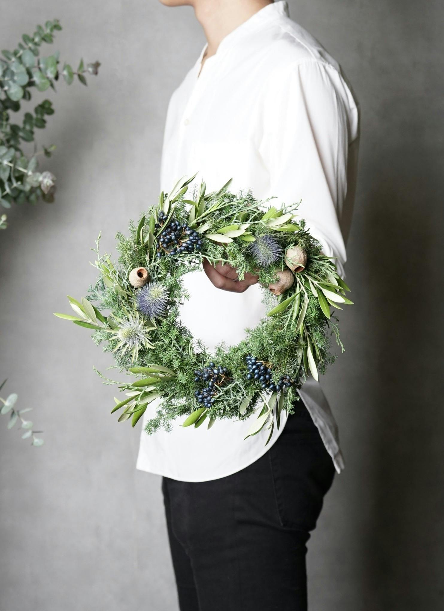 フローリストにおまかせ てづくり生花リース 6,600円 | クリスマス  