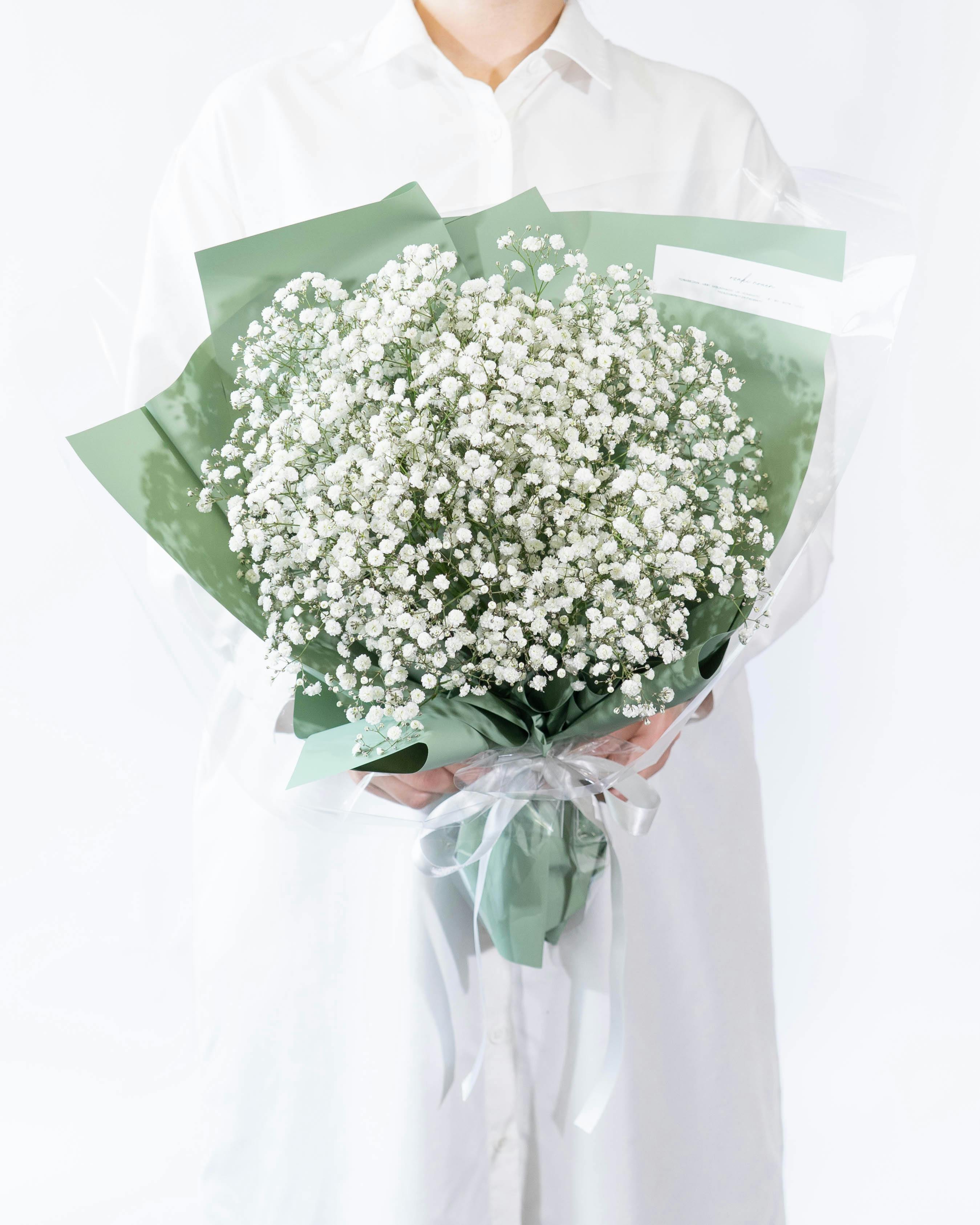 産地直送 かすみ草 ご自宅用花束 ホワイト ／熊本 オザキノウエンから