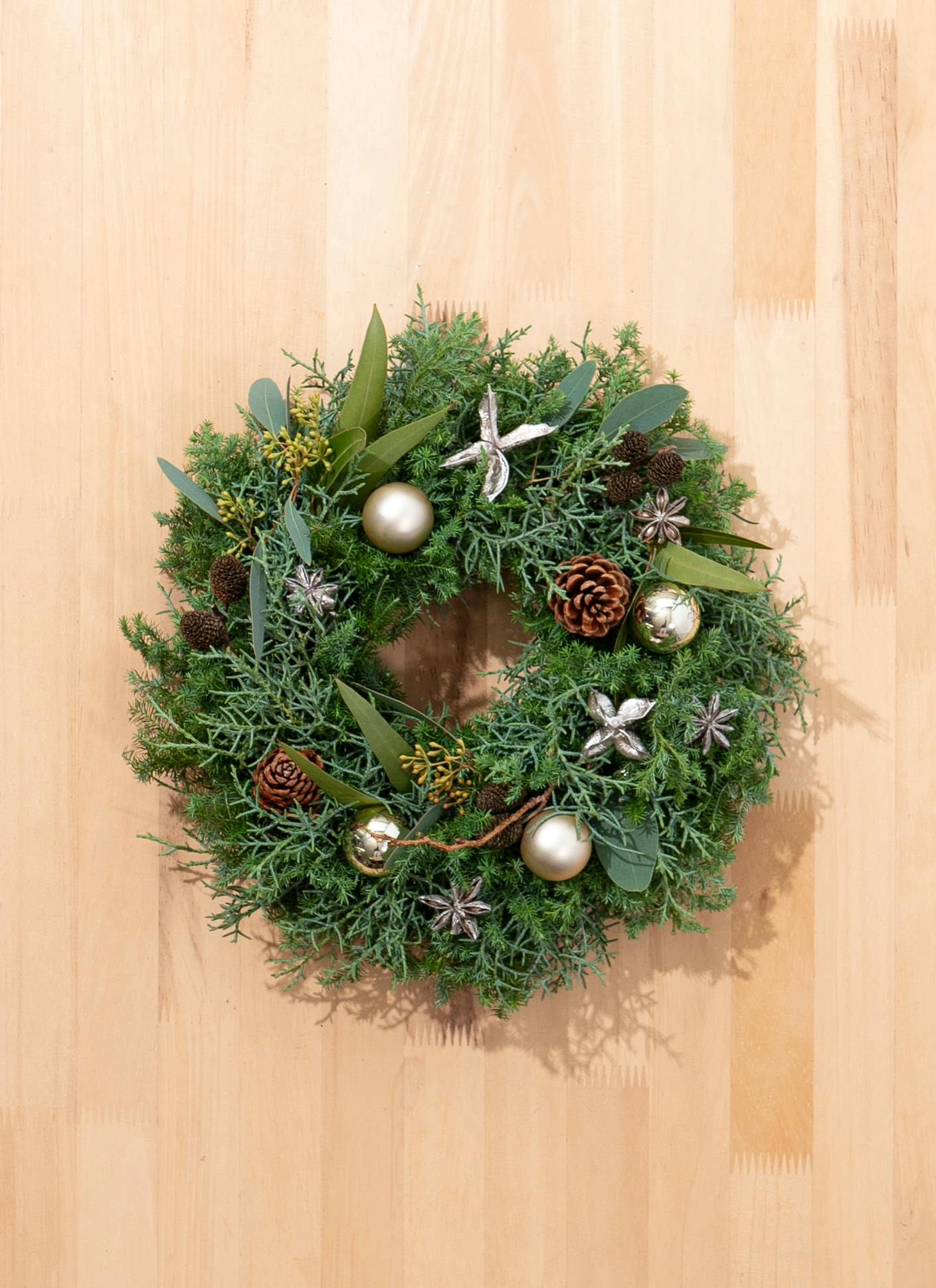 クリスマス てづくりのフレッシュリース ゴールド S | フラワーリース