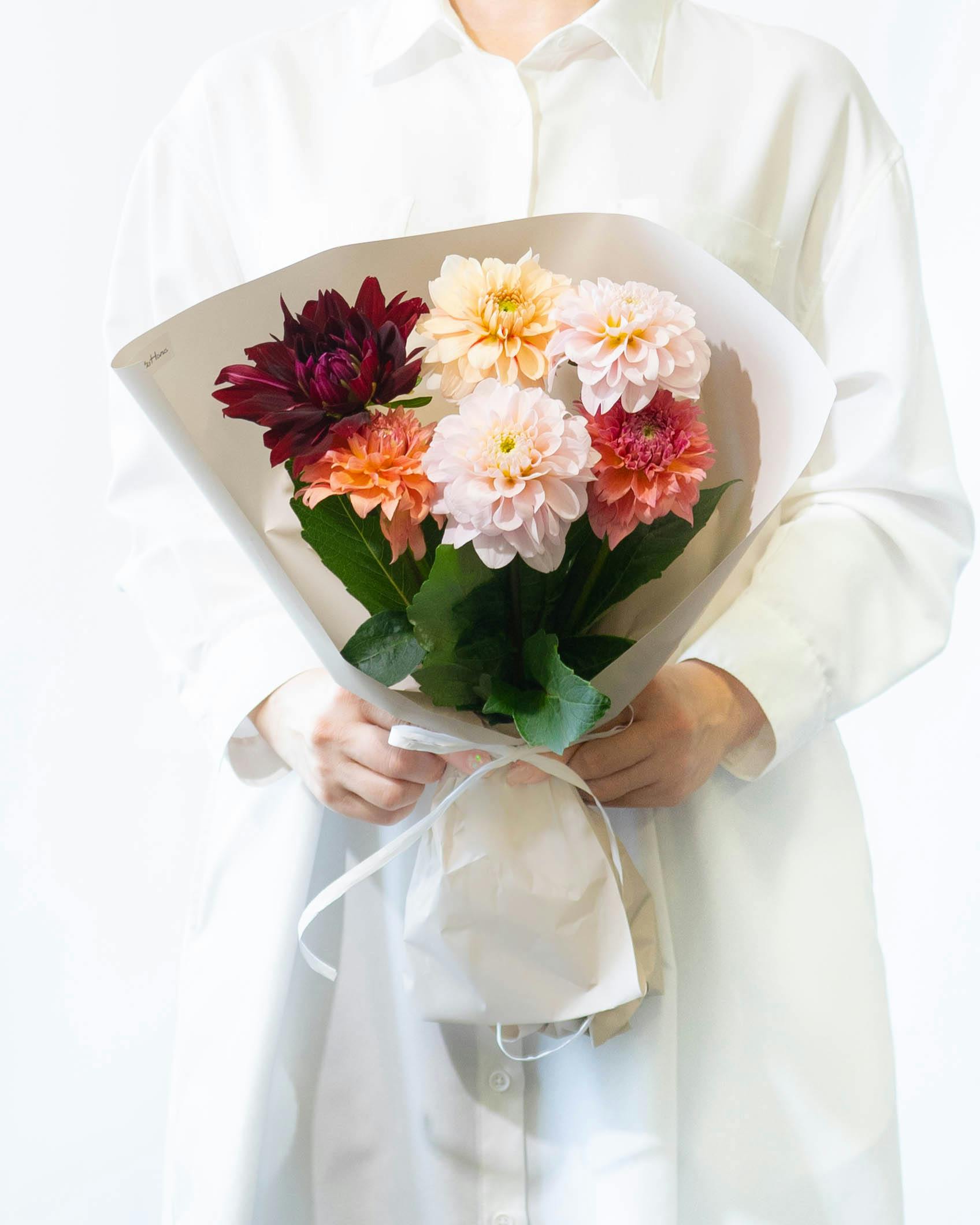 産地直送 ダリア 花束 ミックス （6本入り）／福島 hanano-caからお