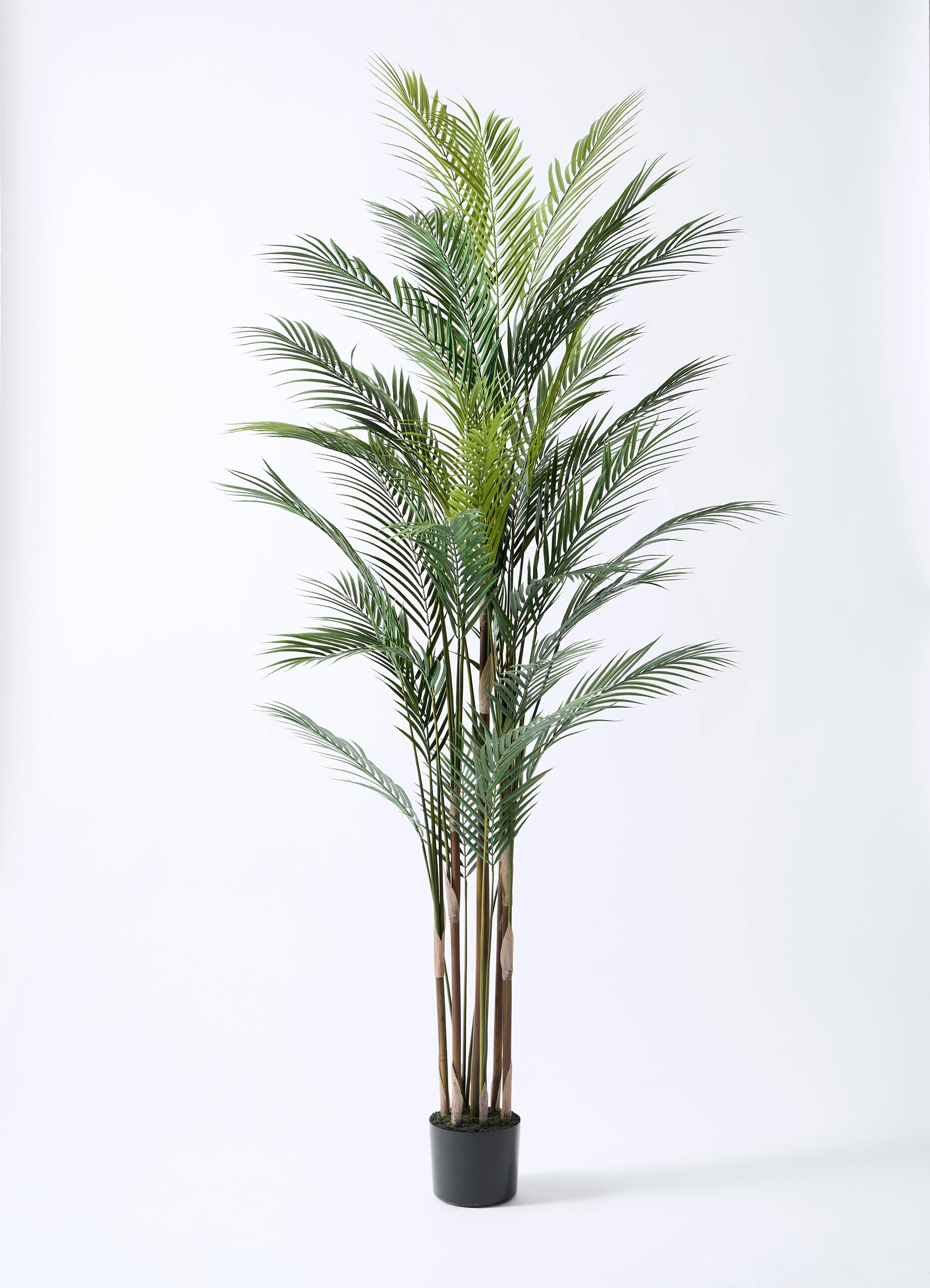 観葉植物【フェイクグリーン】アレカヤシ 185cm ファイバークレイ Gray