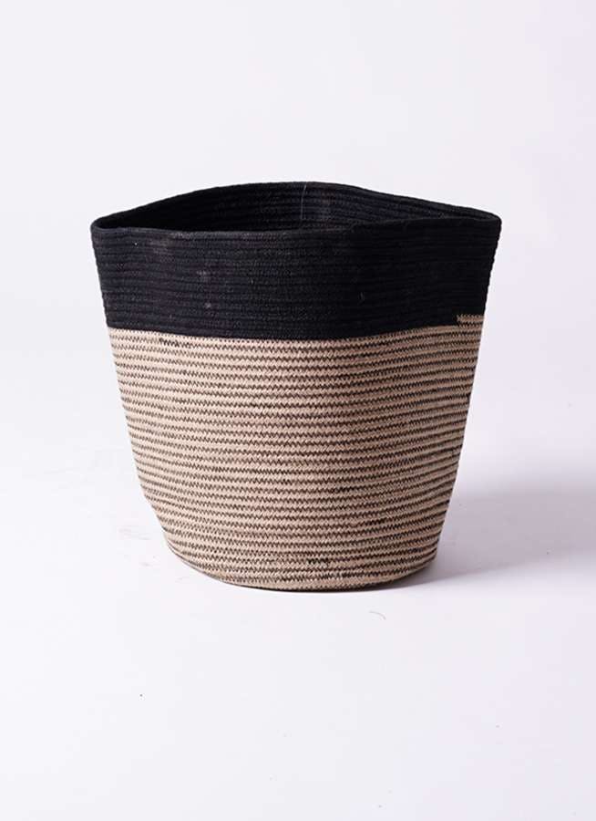 鉢カバー Rib Basket（リブバスケット） 10号鉢用 Natural and Black #stem B5238