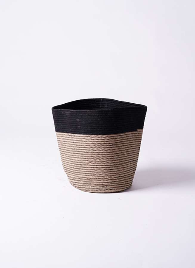 鉢カバー Rib Basket（リブバスケット） 6号鉢用 Natural and Black #stem B5233