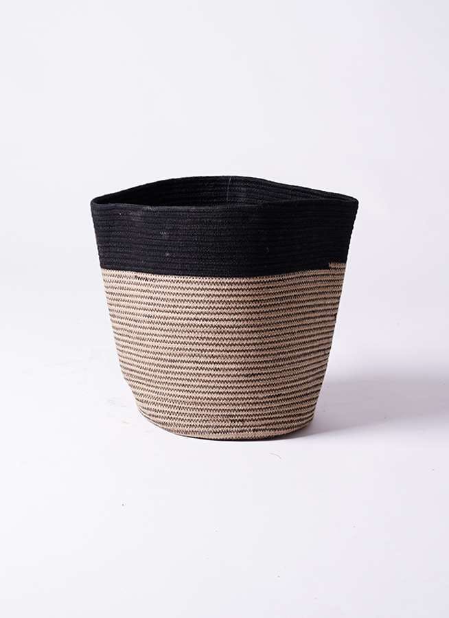 鉢カバー Rib Basket（リブバスケット） 8号鉢用 Natural and Black #stem B5237