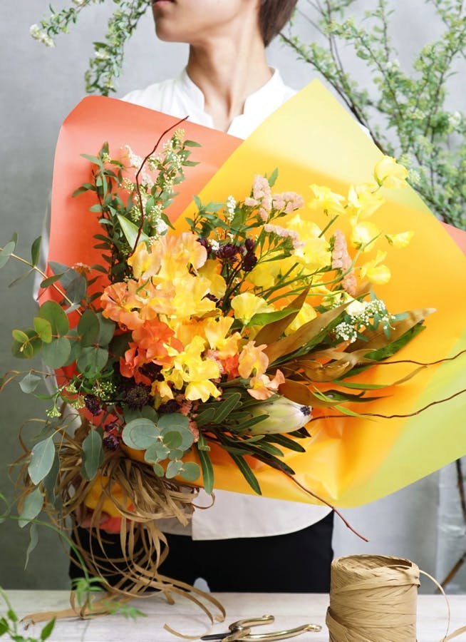 スイートピー 花束 オレンジ M 花束ならhitohana ひとはな スイートピー 花束 オレンジ M 花束ならhitohana ひとはな