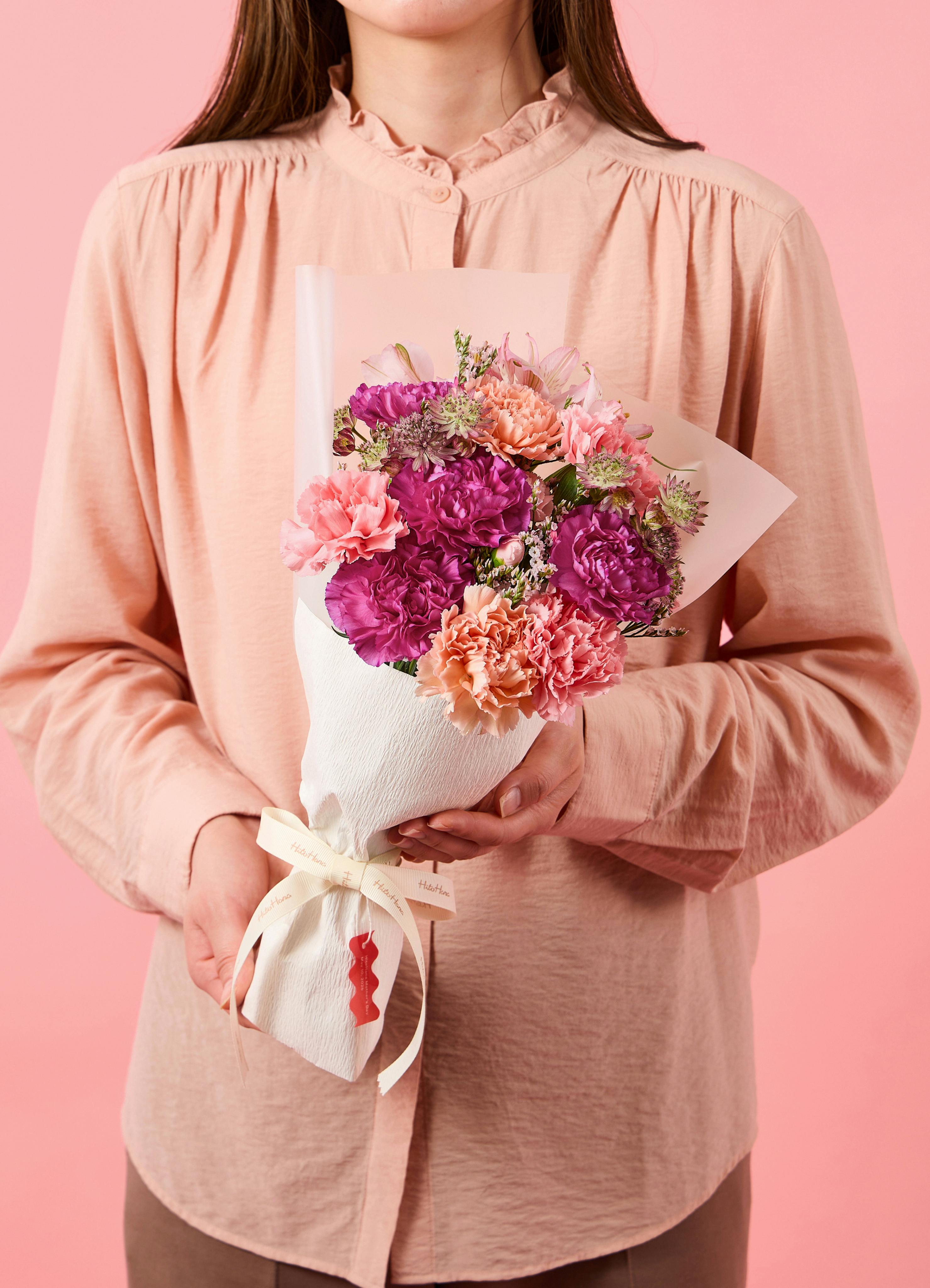 産地直送 かすみ草 花束 Baby's breath BOX サーモンピンク／熊本