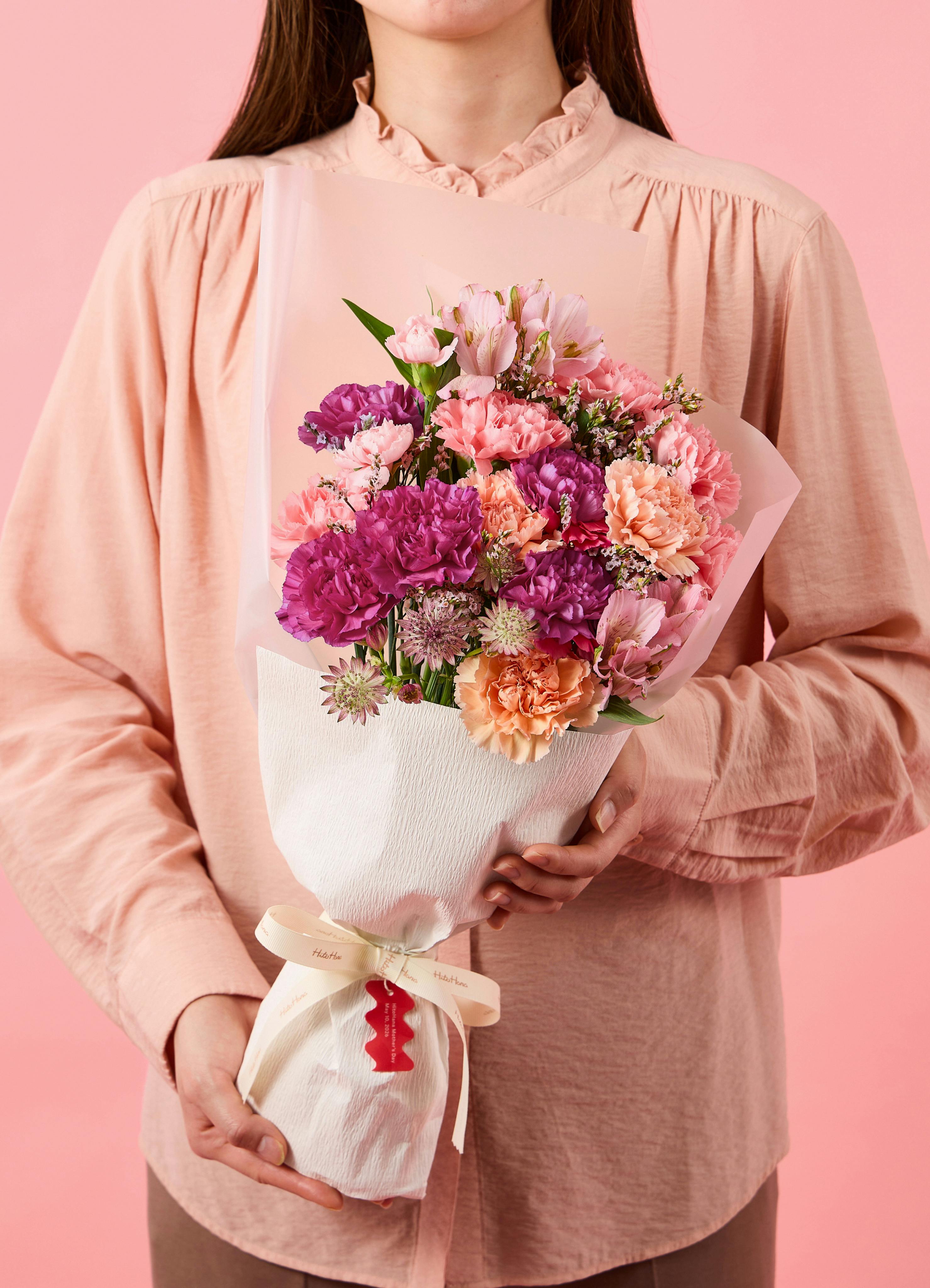産地直送 かすみ草 花束 Baby's breath BOX サーモンピンク／熊本