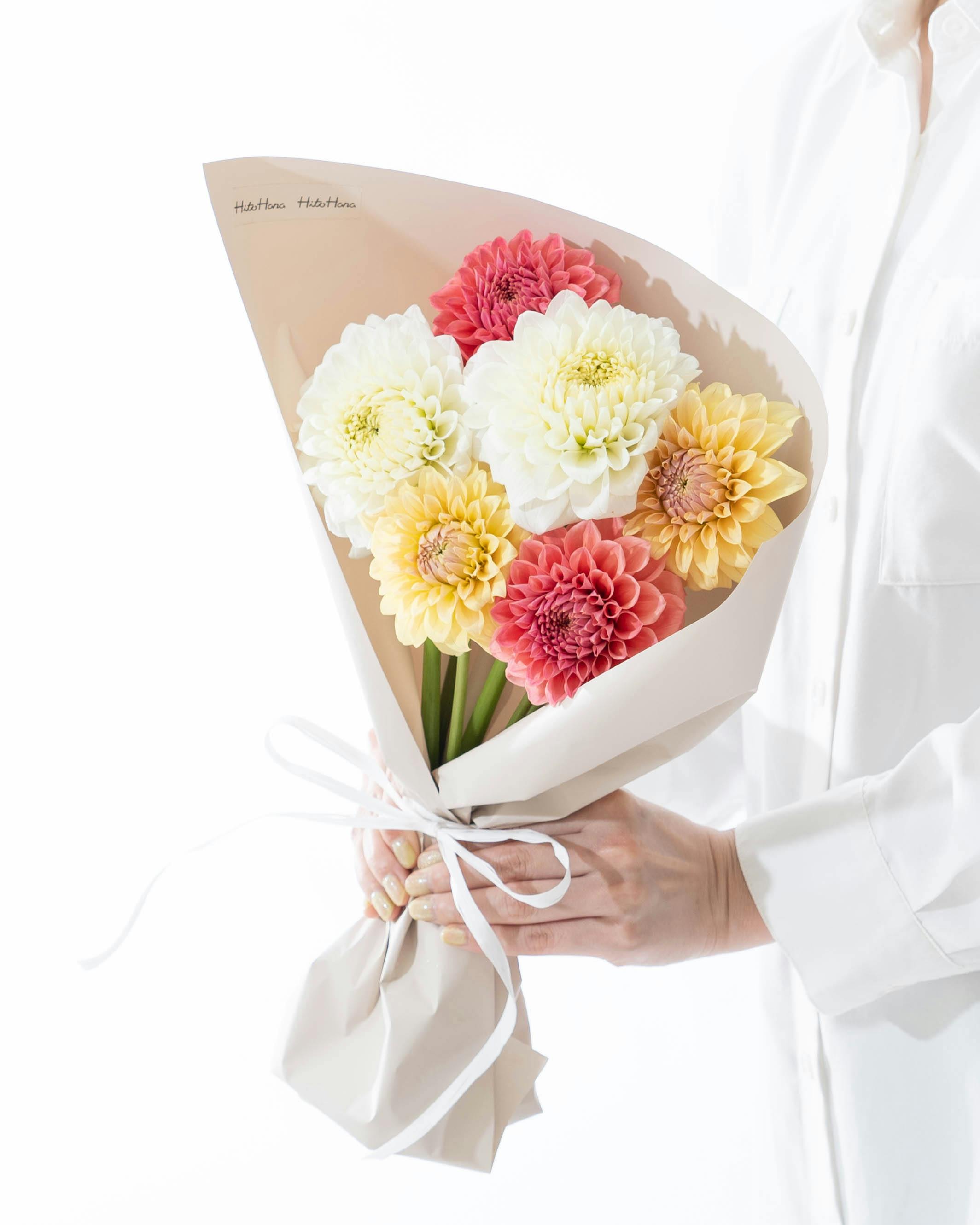 産地直送 ダリア 花束 ミックス（6本入り）／山形 THeFarmからお届け