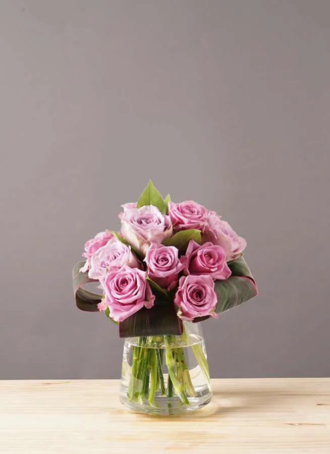 バラ グラスブーケ パープル S 12本入 台形ポット Sサイズ付き フラワーギフトならhitohana ひとはな