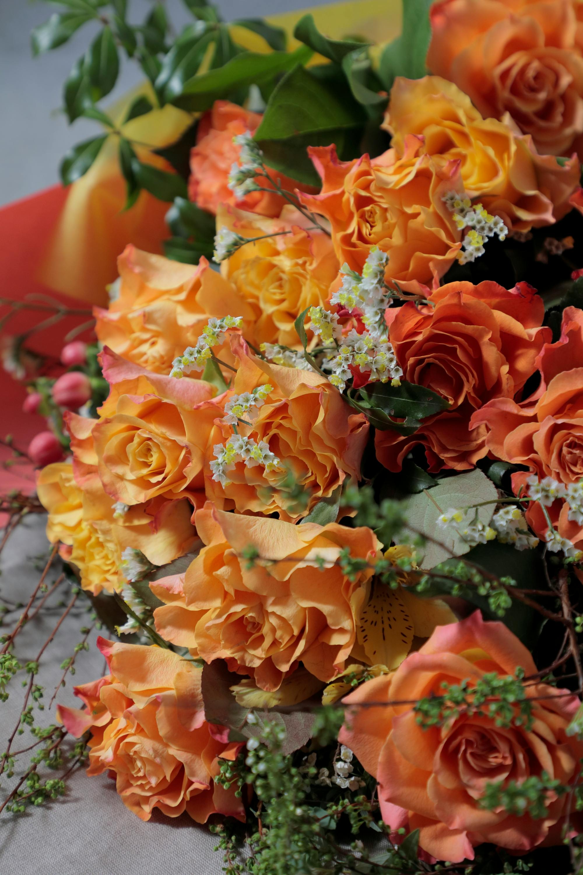 バラ 花束 オレンジ L | 花束ならHitoHana(ひとはな)