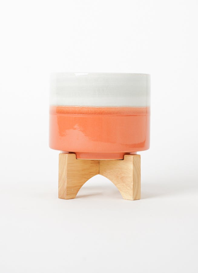 お買い得品 demain ドマン 赤色 花台 鉢カバー フラワースタンド 鉢