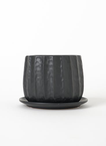 鉢カバー・植木鉢 リベロ 黒 マット L 3号鉢用 #ミュールミル SG-001LMB