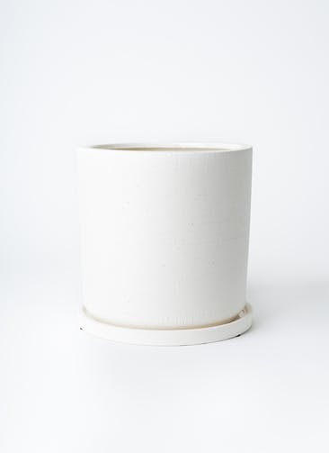 鉢カバー・植木鉢 ストーンウェア セラミック シリンダーポット 6号鉢用 #stem White C1301
