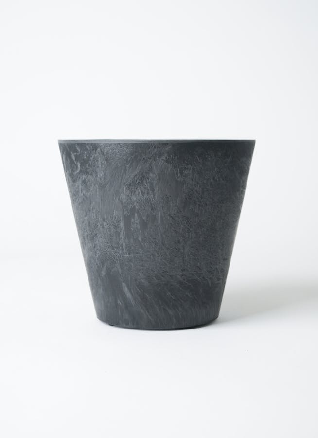 鉢カバー アートストーン ラウンド 4号鉢用 ブラック #GREENPOT AS
