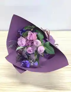 19本パープルバラブーケ バラ 50本ブーケ パープル | 花束ならHitoHana(ひとはな)