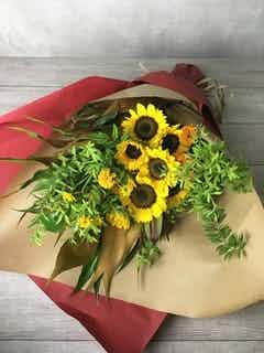 産地直送 ひまわり花束 複色ライチ（7本入り）／千葉 金井園芸